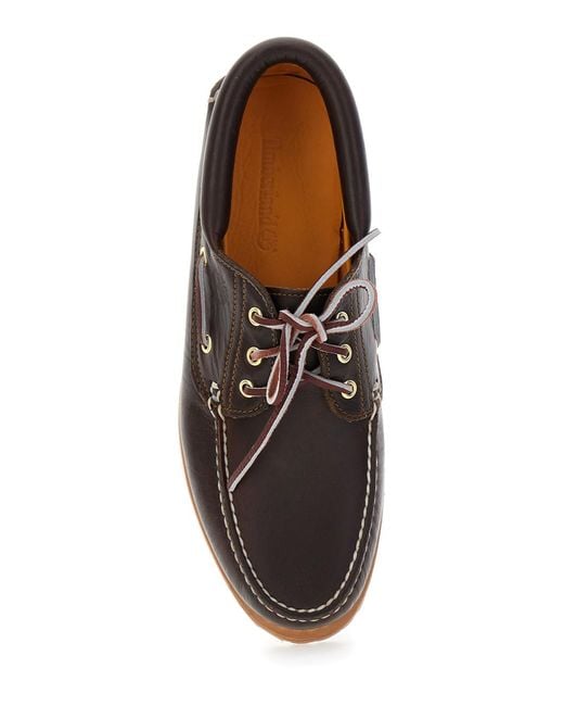Timberland Brown Loafers Leather Low Block Heel for men