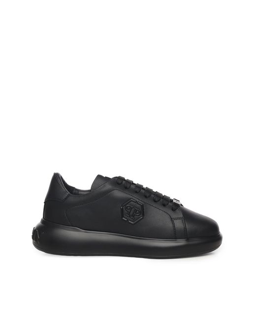 Philipp Plein Black Hexagon Low Top Sneakers for men
