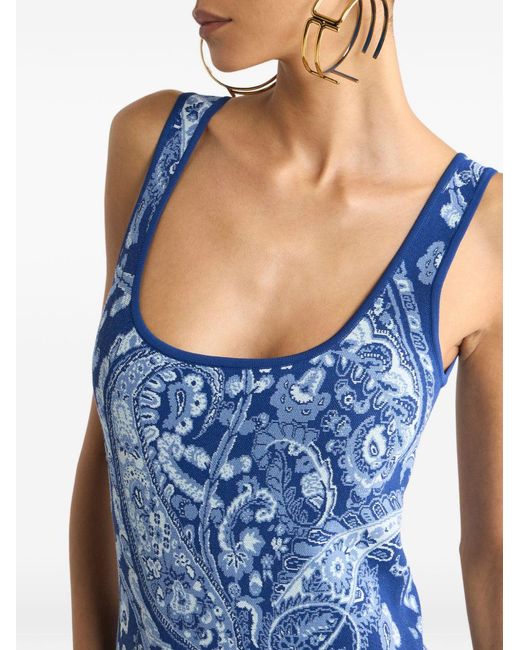 Etro Blue Midi Dress Viscose