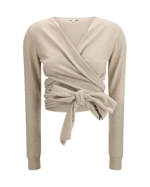 Alaïa White Wrap Top Cashmere Tops