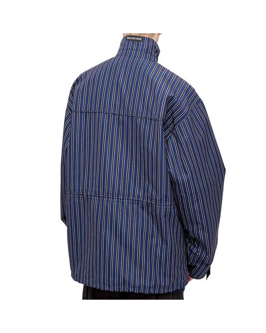 Balenciaga Blue Oversized Logo Jacket for men