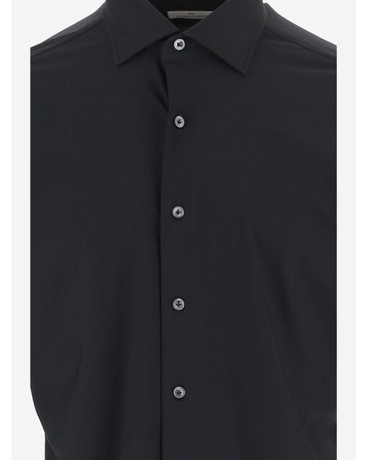 Alessandro Gherardi Blue Stretch Jersey Shirt Nylon Elastane for men