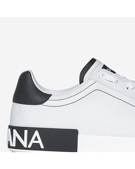 Dolce & Gabbana White Sneakers Portofino Calf Leather Trainers for men
