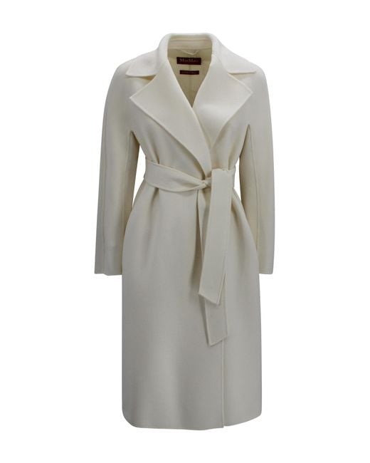Max Mara Gray Coats Virgin Wool