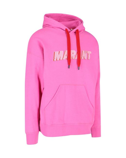 Isabel Marant Logo Hoodie in Pink for Men | Lyst