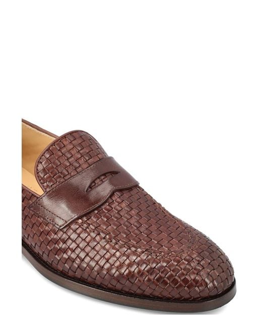 Brunello Cucinelli Brown Interwoven-designed Slip-on Loafers for men