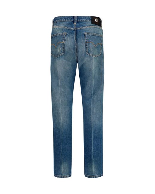 Versace Blue Jeans Straight-Leg Cotton for men