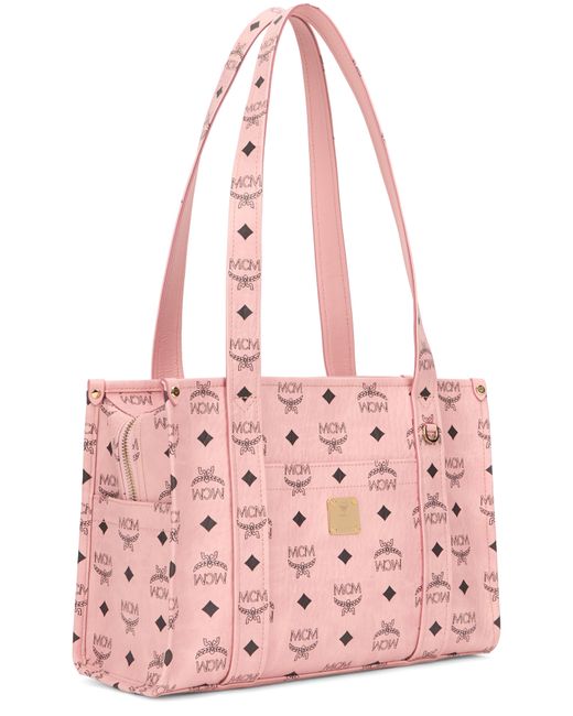 MCM Pink Tote Bag Polyurethane