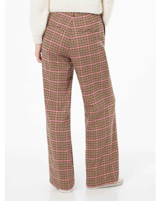 Mc2 Saint Barth Natural Palazzo Pants With Pied De Poule Print