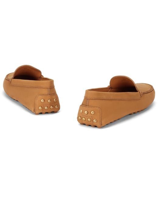 Tod's Brown Suede Moccasins Leather Loafers