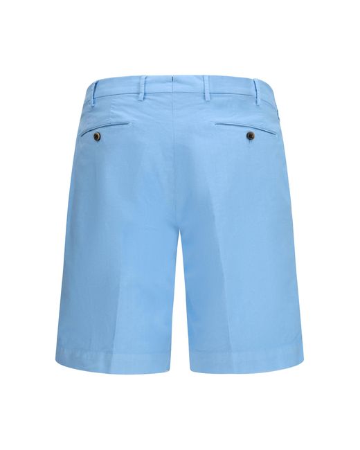 Germano 1952 Blue Shorts With Extended Flap, General Cotton Bermuda for men