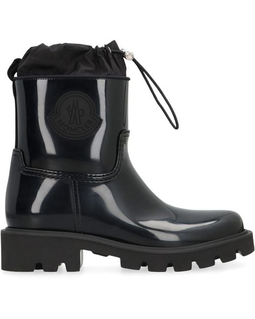 Moncler Black Kickstream Rain Boots Pvc