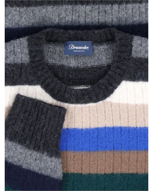 Drumohr Blue Sweaters Lambswool for men