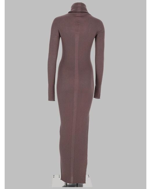 Rick Owens Purple Wool Knit Dress New