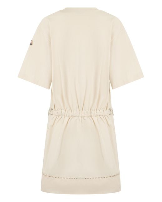 Moncler Natural Mini T-Shirt Dress Cotton