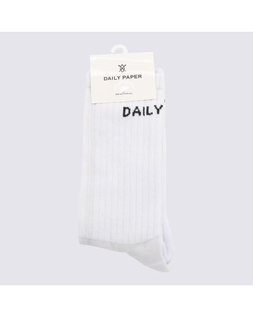 Daily Paper White Cotton Socks for men