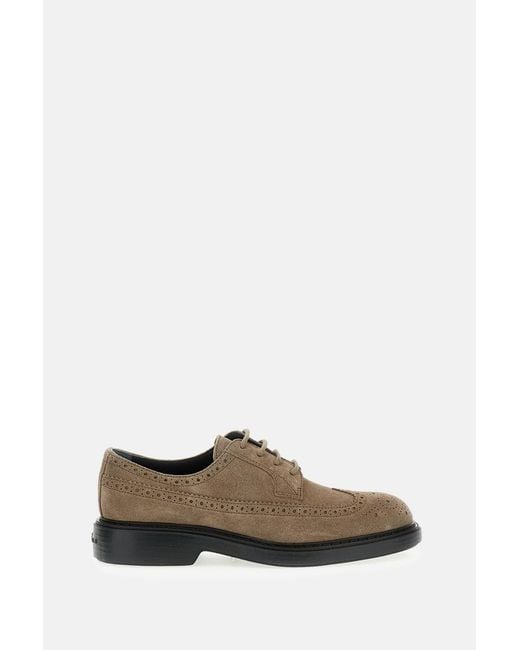 Hogan Gray Flat Shoes Calfskin for men