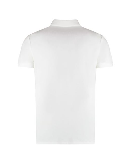 Polo Ralph Lauren White Logo Embroidery Cotton-Piqué Polo Shirt for men
