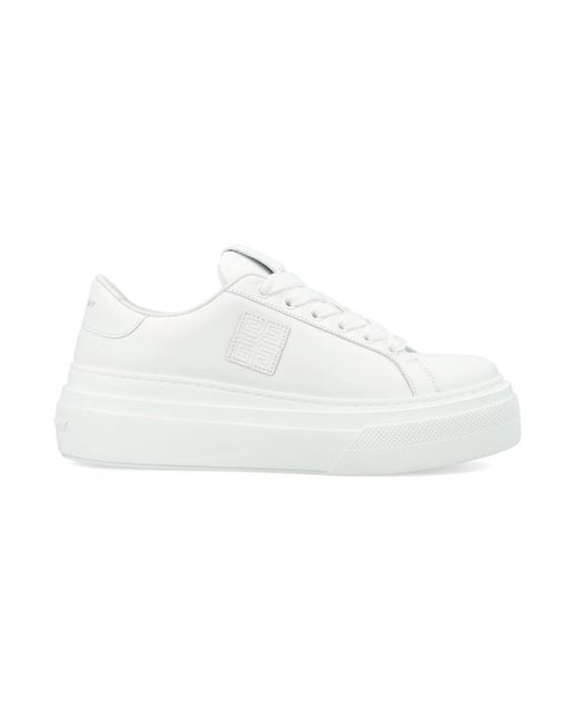 Givenchy White City Lace-Up Sneakers Platform