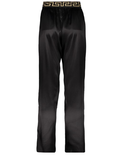 Versace Black Silk Pajama Pants