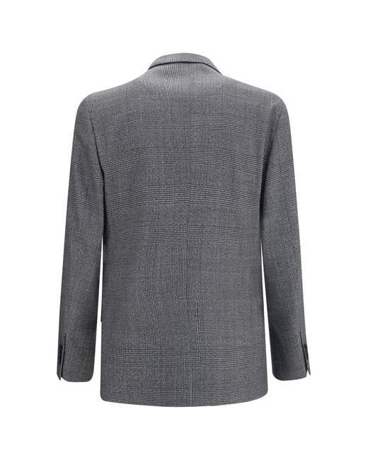 Lardini Gray Double-Breasted Wool Blazer Merino Ovis Aries Blazers E Vests for men