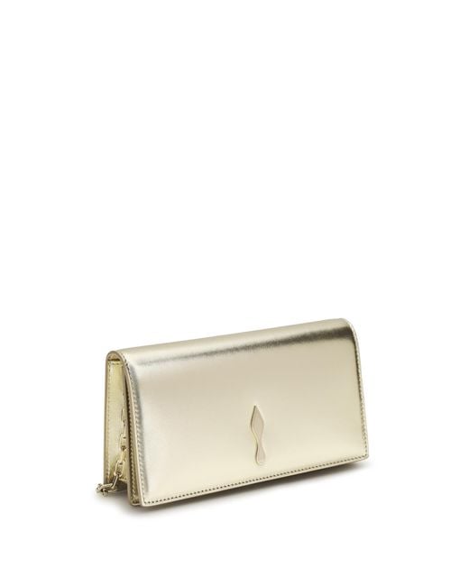 Christian Louboutin White Bettina Clutch Laminated Leather Lamb Ovis Aries Clutches