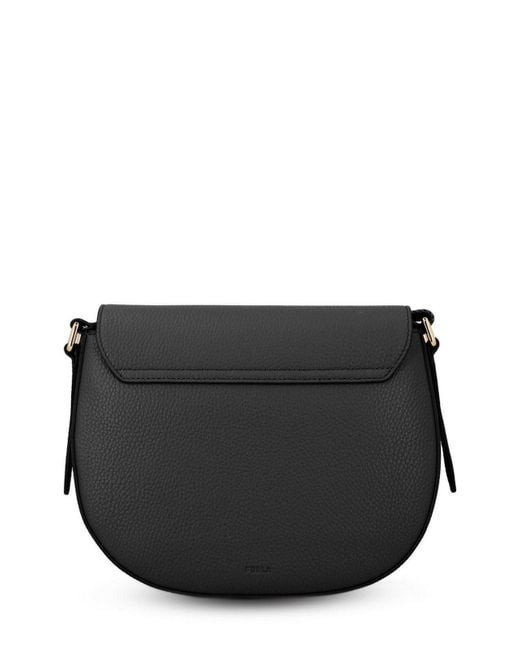 ショルダーバッグ・ポシェット Furla Structured Shoulder Bag With Foldover Top Furla Logo Plaque Foldover-Top Shoulder Bag in Black | Lyst