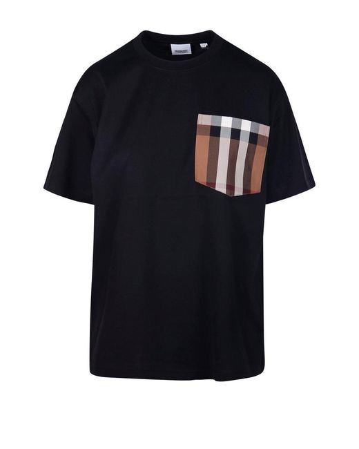 Burberry Black Vintage Check-detailed Crewneck T-shirt