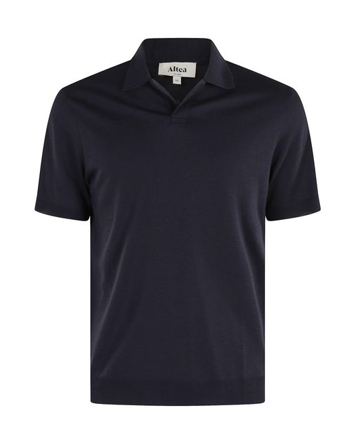 Altea Black Polo Skipper Lyocell Jersey for men
