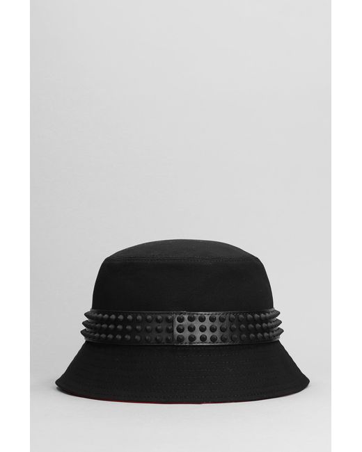 Christian Louboutin Bobino Spikes Hats In Black Cotton for men