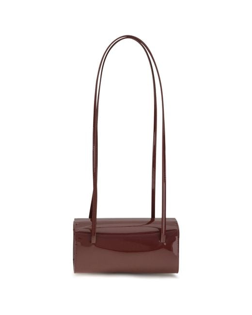 Faune Purple Mie Brushed Leather Shoulder Bag Calf Bos Taurus
