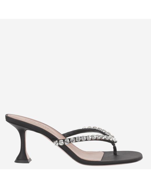 AMINA MUADDI Metallic Satin Sandals Gigi
