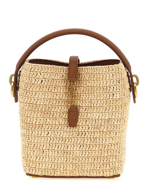 Saint Laurent Metallic Raffia Crossbody Bag
