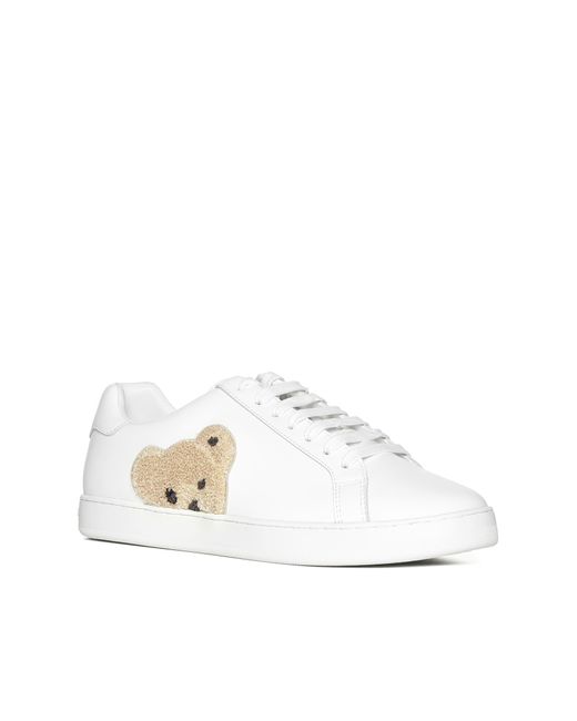 Palm Angels White Teddy Bear Low-top Sneakers