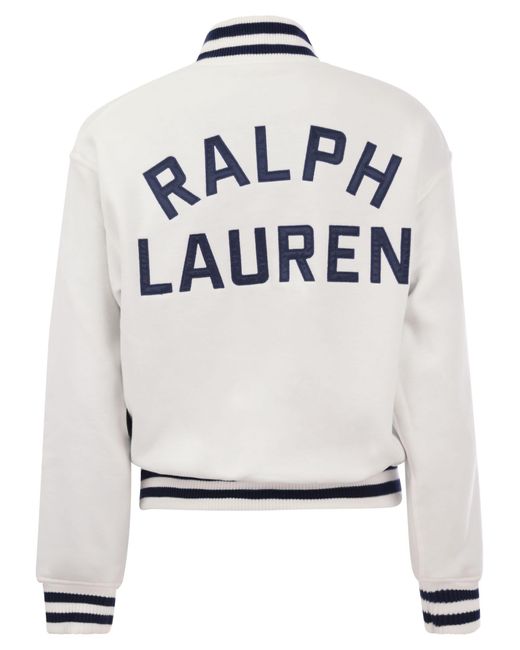 Polo Ralph Lauren White Double-sided Bomber Jacket With Rl Logo