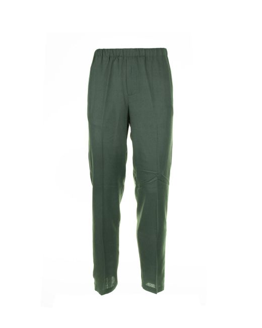 Cruna Green Linen Blend Trousers for men