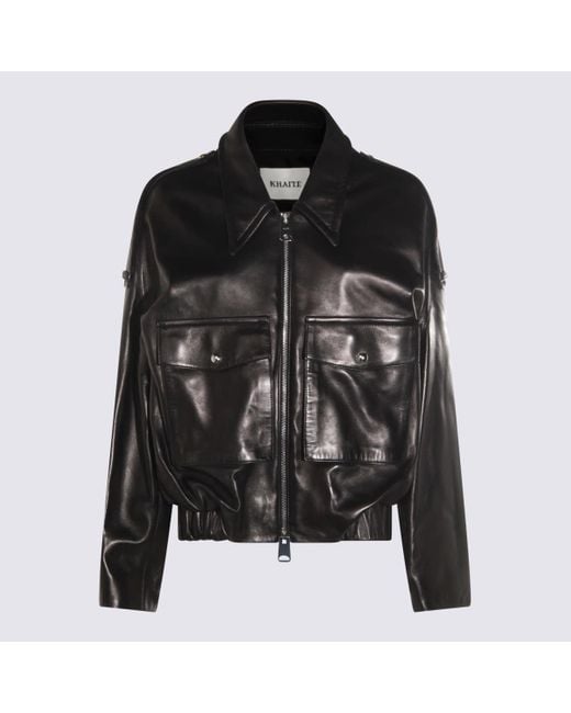 Khaite Black Leather Jacket