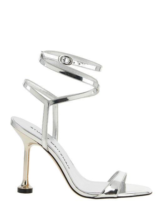 Stuart Weitzman Metallic Polyethylene Stiletto Heel Sandals
