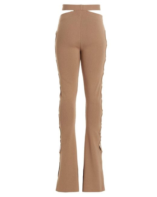 ANDREADAMO Natural Cut Out Pants With Lacing