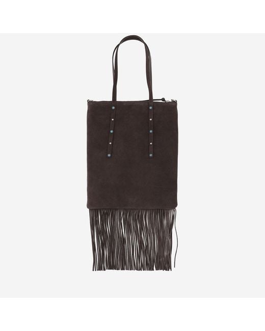 Pinko Black Suede Shopping Bag Leather Tote