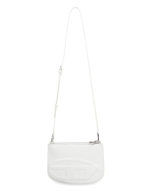 DIESEL White Leather Shoulder Bag 1Dr Twin Cow Hide Handbags