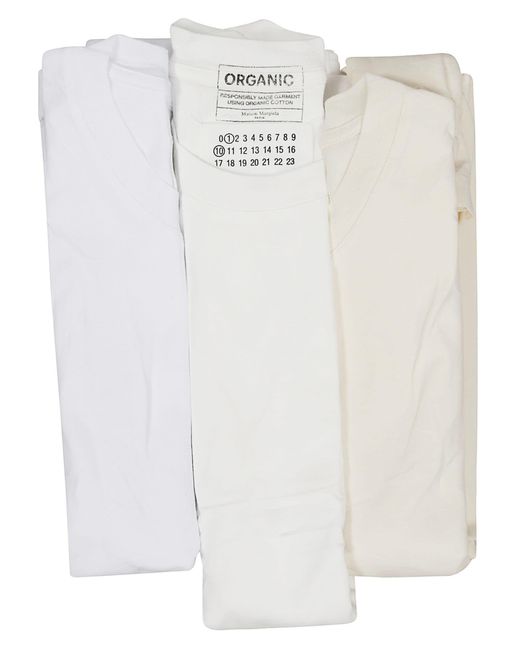 Maison Margiela White Tri-Pack T-Shirt Set for men