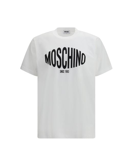 Moschino Black T-Shirt Logo Print Cotton T-Shirts for men