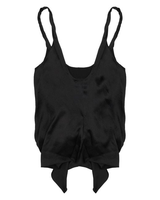 J.W. Anderson Black Silk Cami Annodato Tops