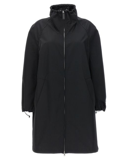 Marni Black Satin Parka With Zip Closure