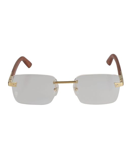 Cartier Multicolor Rimless Rectangular Lense Glasses for men