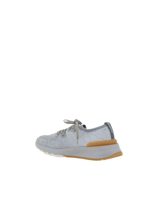 Brunello Cucinelli Gray Cotton Athletic Sneakers for men