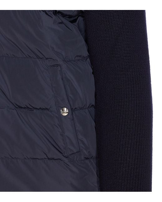 Herno Blue Knitted And Padded Cardigan for men
