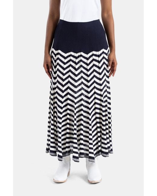 Junya Watanabe White Long Chevron Knit Skirt