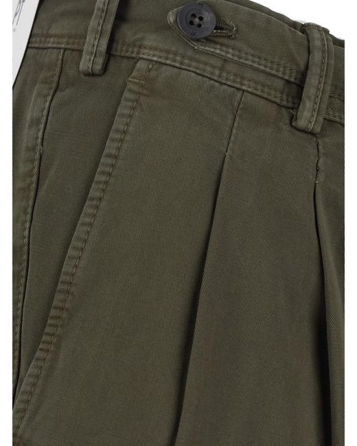PT Torino Green Pants With Side Pockets And Straight Hem Tech Fabric For Trousers for men
